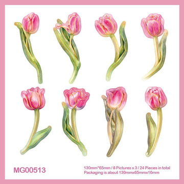 Mg00513 Paper Card Flower Cutout 24Pc