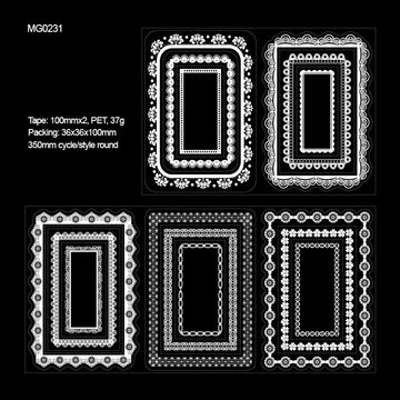 MG Traders Journaling stickers Mg0231 Lace Pocket Deco Journaling Sticker 100Mmx2M