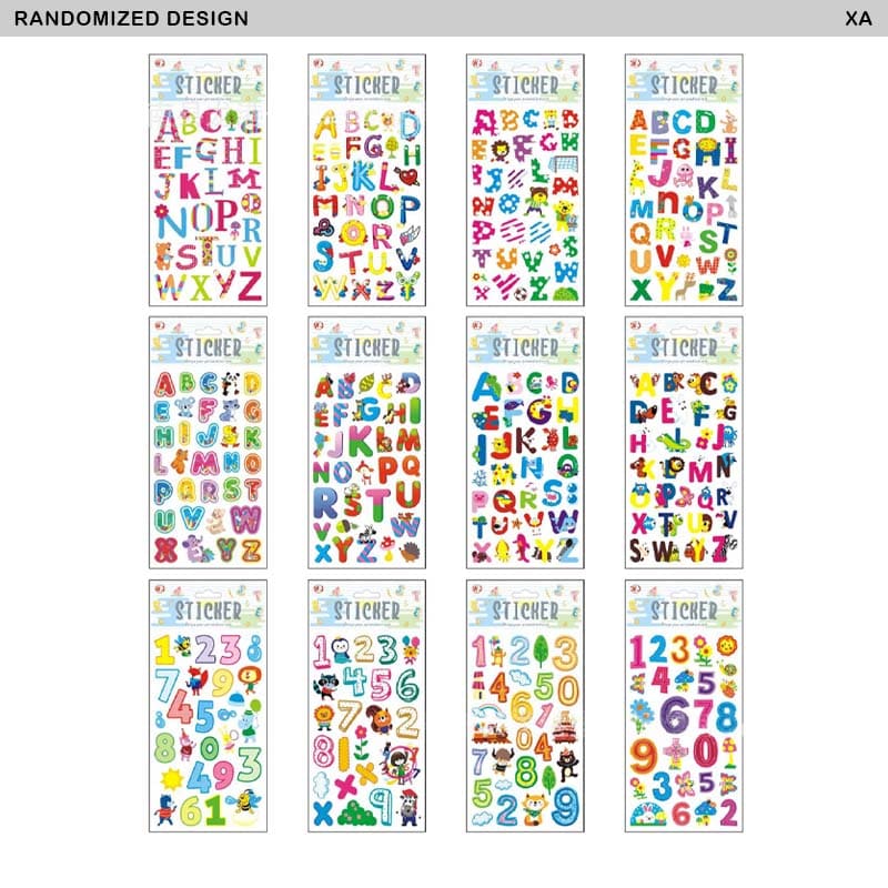 MG Traders Journaling stickers Xa Funny Cartoon Print Abc-123 Journaling Sticker (Xa)  (Pack of 4)