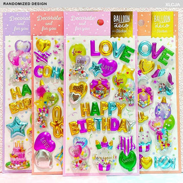 Xlcja Ballon Deco Confetti Journaling Sticker  (Pack of 4)
