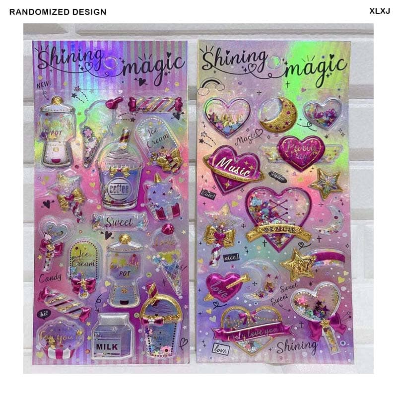 MG Traders Journaling stickers Xlxj Ballon Deco Shining Magic Confetti Journaling Sticker  (Pack of 4)