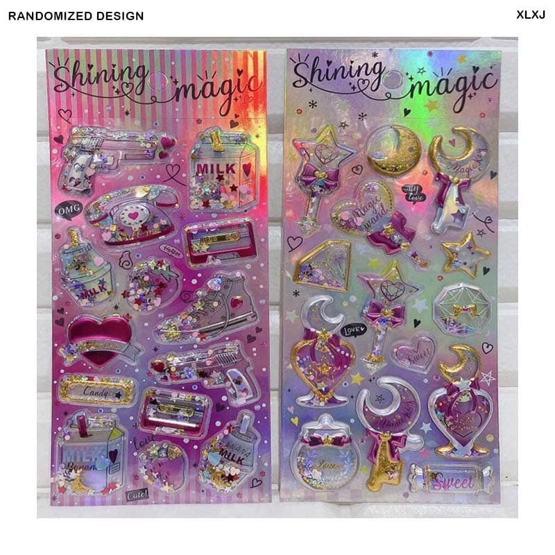 MG Traders Journaling stickers Xlxj Ballon Deco Shining Magic Confetti Journaling Sticker  (Pack of 4)