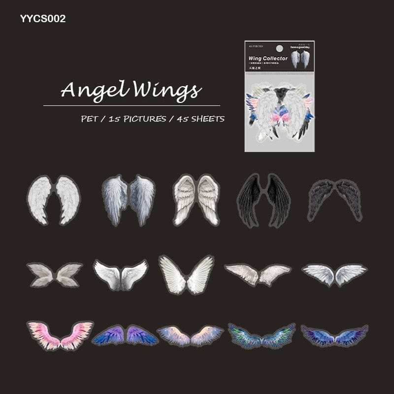 MG Traders Journaling stickers Yycs002 Wings Collection Deco Journaling Sticker Pack 45Pc