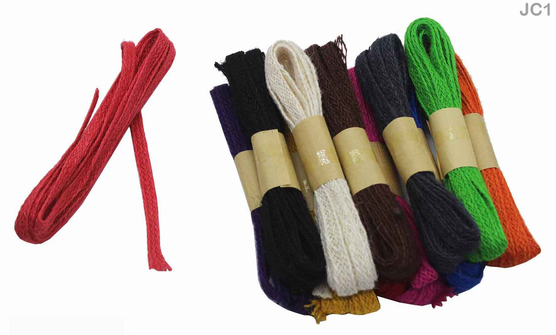 MG Traders Jute Ropes & Sheets Jc1 Jute Strip Colour 12Pcs 3Mtr (Jc1)