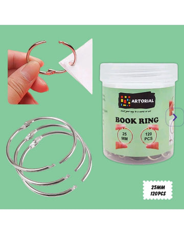 25Mm Book Ring Silver 120Pc (25Mm)