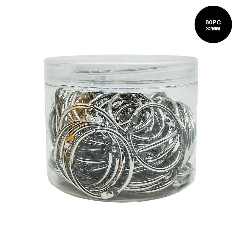MG Traders Keychain Ring 32Mm Book Ring Silver 110Pc (32Mm)