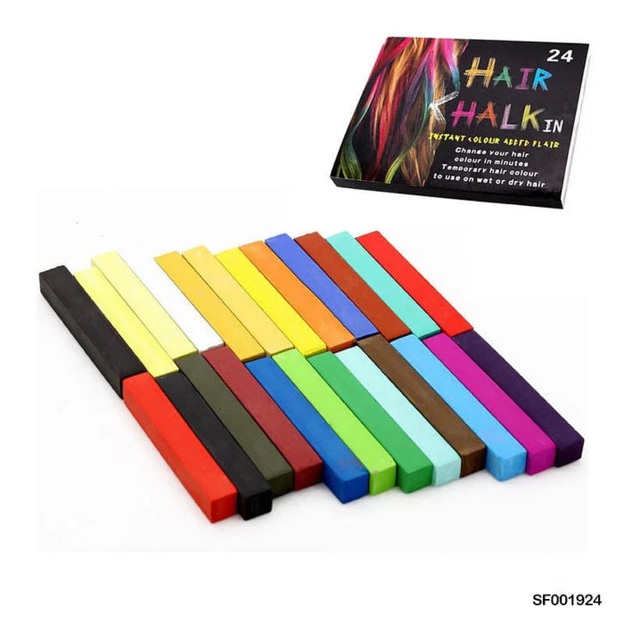 Hair Chalk Black Box l Pack of 1 contains  24 Colors