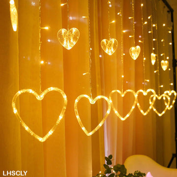 MG Traders Lamps & Lanterns Led Heart Shaped Curtain Light Lhscly