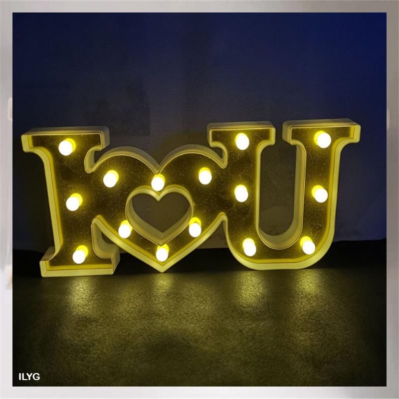 MG Traders Balloon & Party Products I Love You Led Light Box Gold (Ilyg)