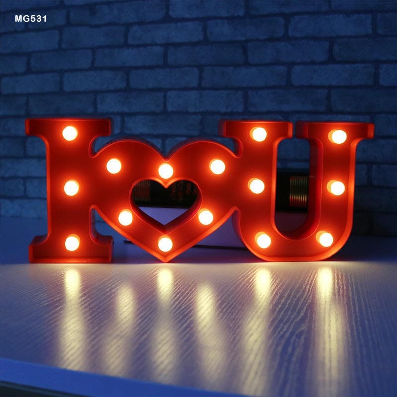 MG Traders Led Lights & Boxes I Love You Led Light Box Red (Mg531)