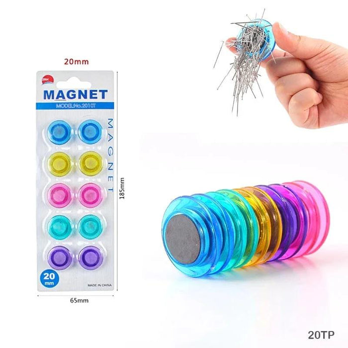 Colorful Round Magnets 20mm | 10 Piece Pack