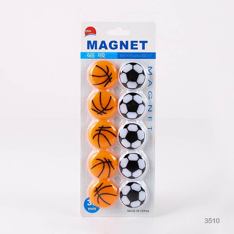 MG Traders Magnet Sheet & Buttons 30Mm Football Magnet 10Pcs (3510)  (Pack of 4)