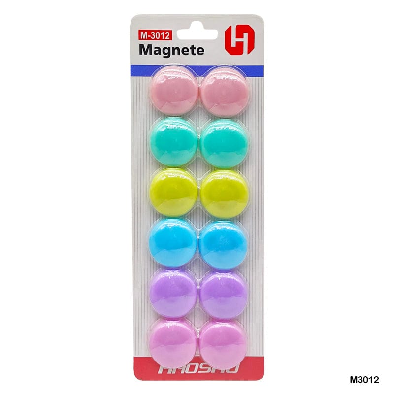 MG Traders Magnet Sheet & Buttons 30Mm Pastel Magnet 12Pcs (M3012)  (Pack of 4)