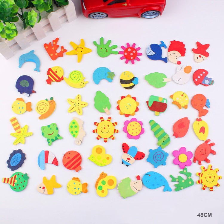 MG Traders Magnet Sheet & Buttons 48 Pc Cartoon Magnet (48Cm)