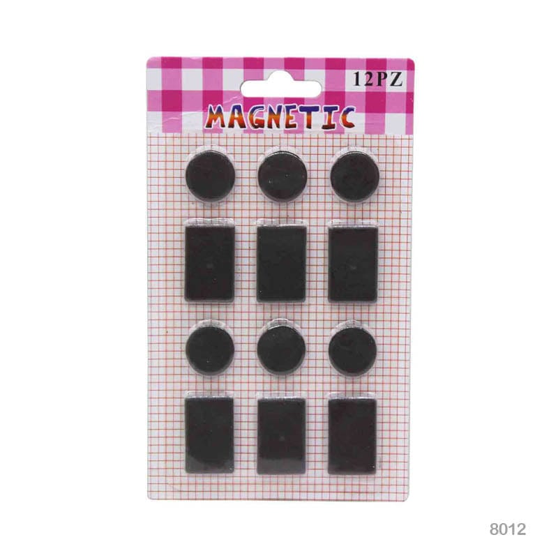 MG Traders Magnet Sheet & Buttons 8012 Magnet Black In Shapes 12Pcs  (Pack of 4)