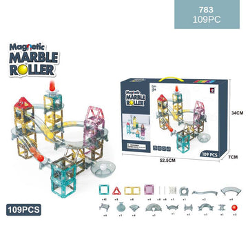 MG Traders Magnet Sheet & Buttons Magnetic Marble Roller 109Pc (783)