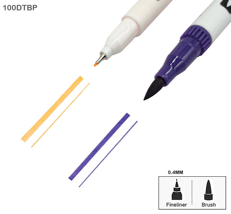 MG Traders Mandala & Art Pens Dual Tip Brush Pen 100 Color Set (100Dtbp)