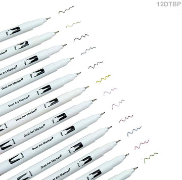 Dual Tip Brush Pen 12 Color Set (12Dtbp)