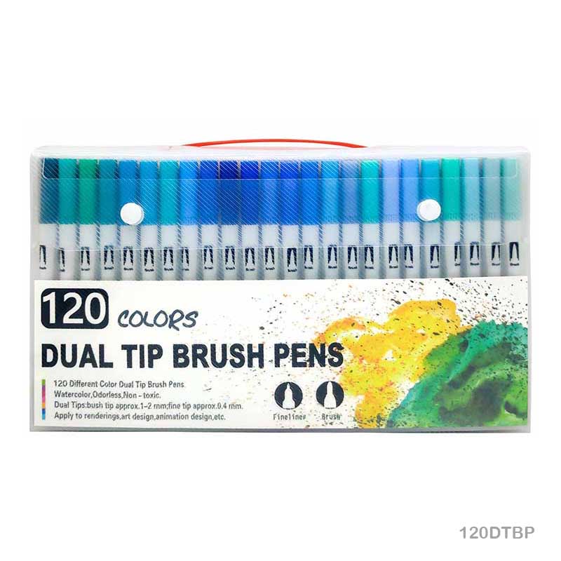 MG Traders Mandala & Art Pens Dual Tip Brush Pen 120 Color Set (120Dtbp)