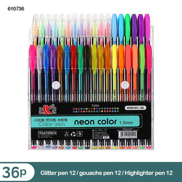 Hg6107-36Pc Neon Colour Pen (610736)
