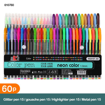 Hg6107-60Pc Neon Colour Pen (610760)