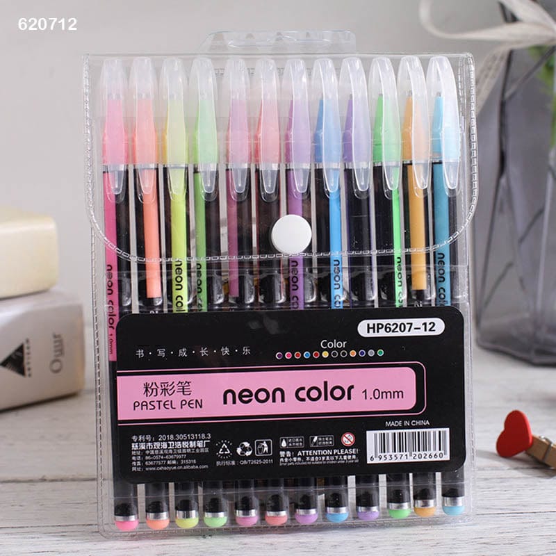 MG Traders Mandala & Art Pens Hp6207-12Pc Pastel Neon Colour Pen (620712)  (Pack of 3)
