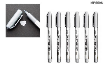 MG Traders Mandala & Art Pens Metalic Craftwork Pen Silver 12Pc (Mp550S)
