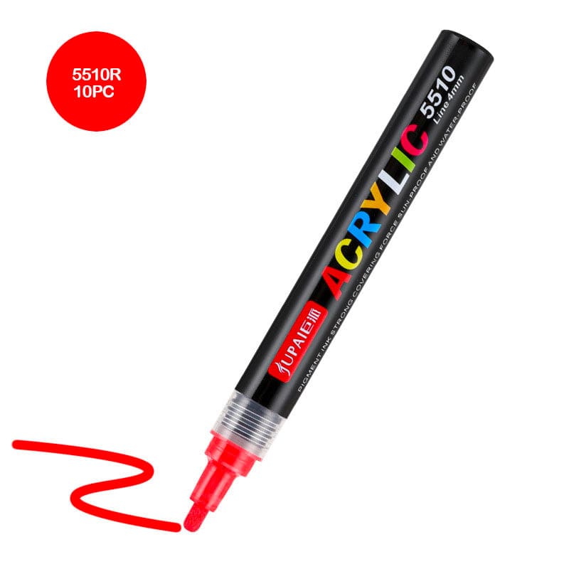 MG Traders Marker 5510R Acrylic Paint Marker Red 10Pc 4Mm