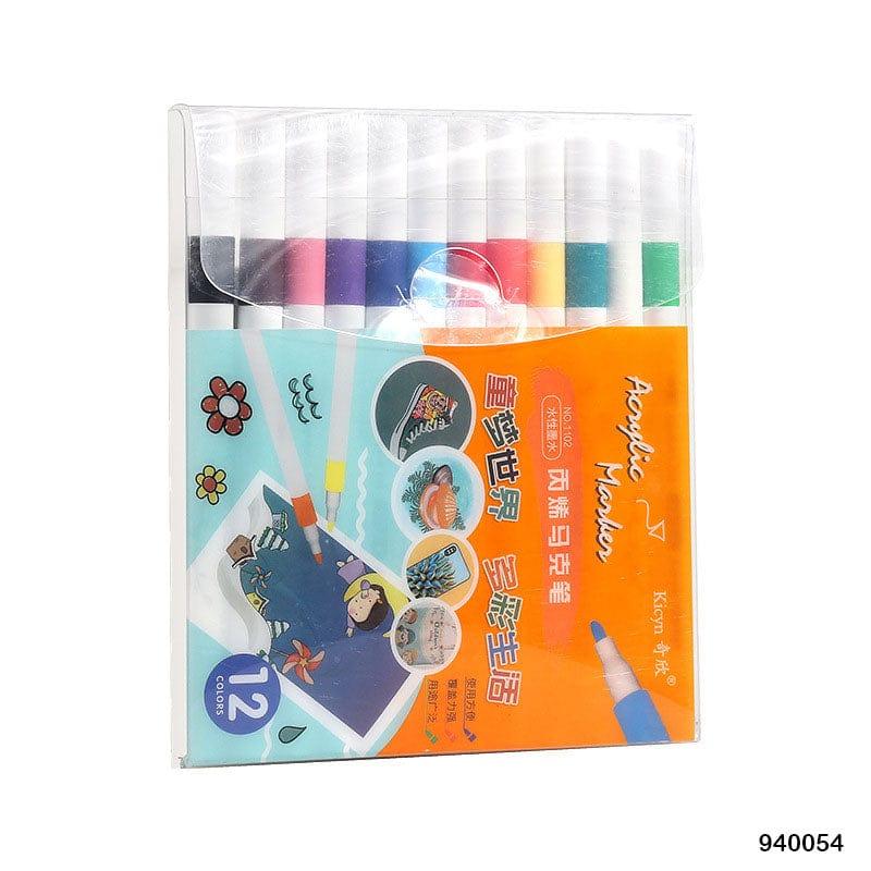 MG Traders 1 Marker 940054 Acrylic Marker Pen 12 Color