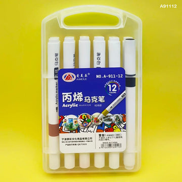 MG Traders Marker A91112 Acrylic Marker 12 Color 2Mm