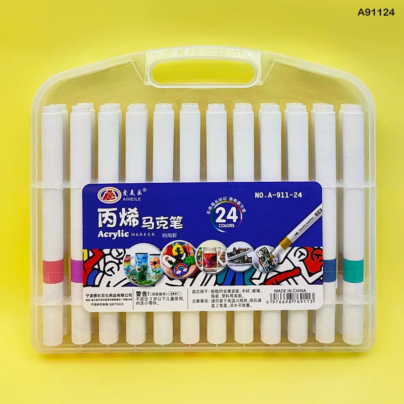MG Traders Marker A91124 Acrylic Marker 24 Color 2Mm