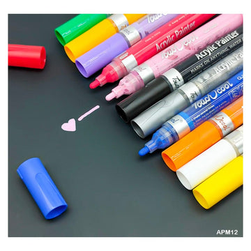 Acrylic Paint Marker 12 Mix Color Touch Cool (Apm12)
