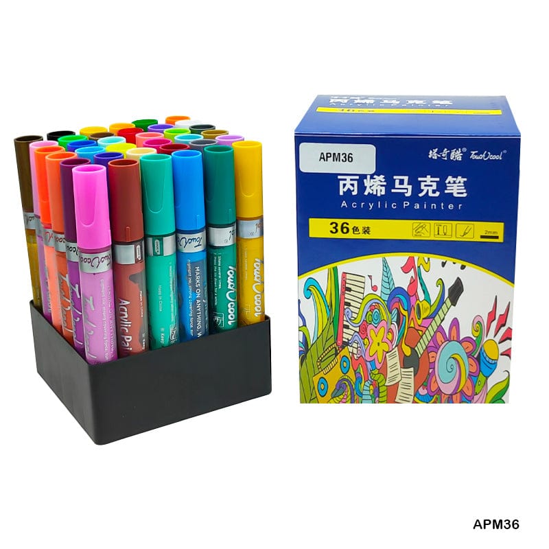 MG Traders Marker Acrylic Paint Marker 36 Color (Apm36)