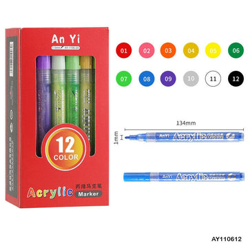 Ay110612 Acrylic Paint Marker 12 Color 1Mm