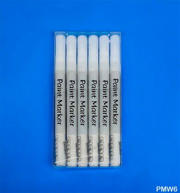 MG Traders Marker Paint Marker White 6Pcs (Pmw6)