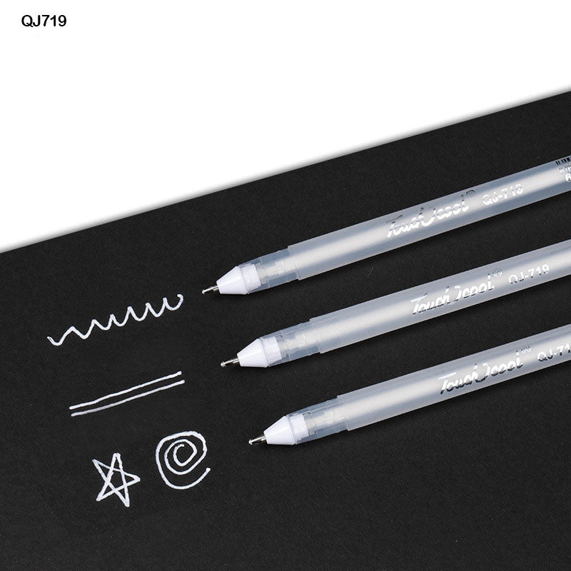 MG Traders Marker Qj719 3Pcs Highlights Pen White 0.8Mm