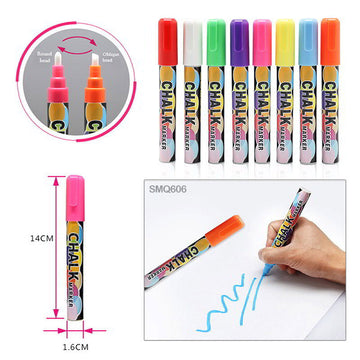 MG Traders Marker Smq-606 Chalk Marker 8 Colors