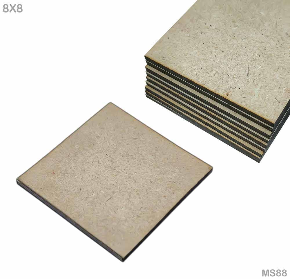 MG Traders MDF Boards & Base Mdf Square 8X8 10Pcs (Ms88)