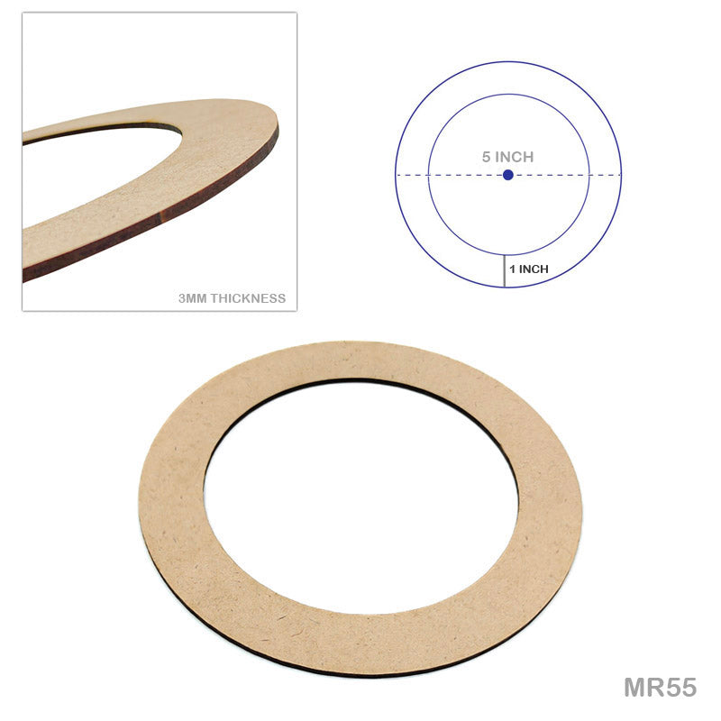 MG Traders Mdf Cutout Mdf Ring 5X5 10Pcs (Mr55)