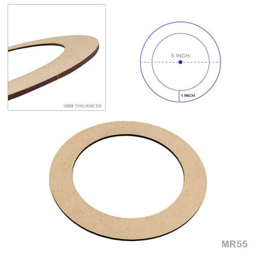 MG Traders Mdf Cutout Mdf Ring 5X5 10Pcs (Mr55)