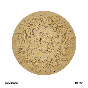 MG Traders MDF & wooden Crafts M2035 Mdf Cutout Round Mandala Engrave 3Mm*20Cm