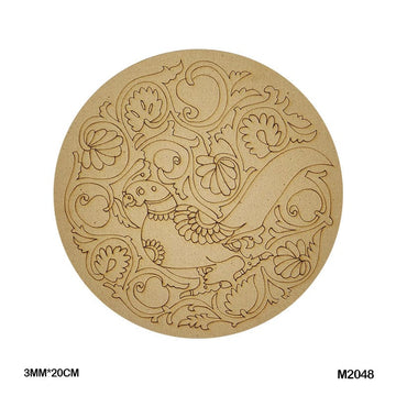 MG Traders MDF & wooden Crafts M2048 Mdf Cutout Round Mandala Engrave 3Mm*20Cm
