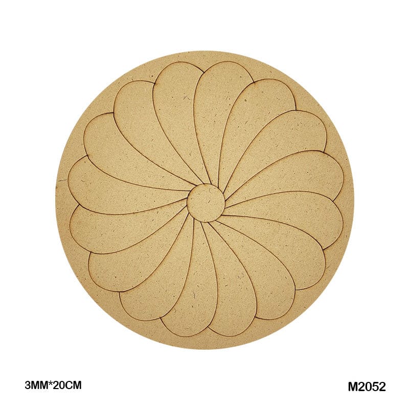 MG Traders MDF & wooden Crafts M2052 Mdf Cutout Round Mandala Engrave 3Mm*20Cm