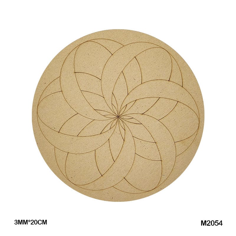 MG Traders MDF & wooden Crafts M2054 Mdf Cutout Round Mandala Engrave 3Mm*20Cm