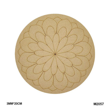 MG Traders MDF & wooden Crafts M2057 Mdf Cutout Round Mandala Engrave 3Mm*20Cm