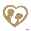 MG Traders MDF & wooden Crafts Mdf Cutout Heart Design 5 Inch (Mdfhd1)