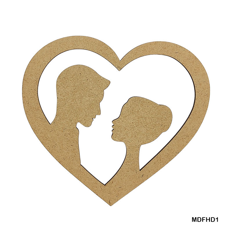 MG Traders MDF & wooden Crafts Mdf Cutout Heart Design 5 Inch (Mdfhd1)