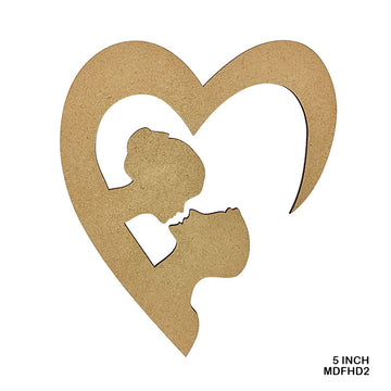 MG Traders MDF & wooden Crafts Mdf Cutout Heart Design 5 Inch (Mdfhd2)