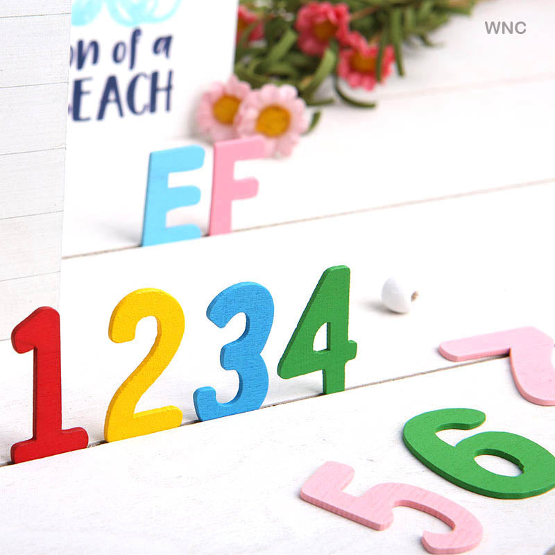 MG Traders MDF & wooden Crafts Wooden Number Color Small (Wnc)