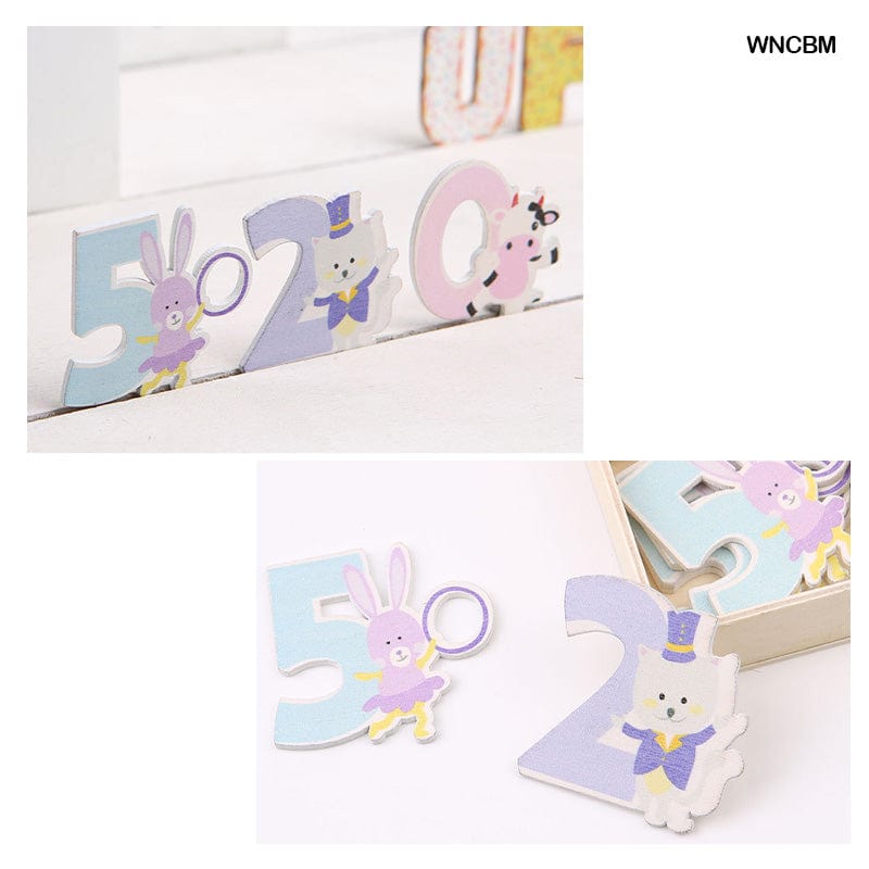 MG Traders MDF & wooden Crafts Wooden Number Printed Mouse (Wncbm)